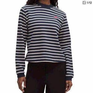 Cotton French terry crewneck pullover lululemon striped